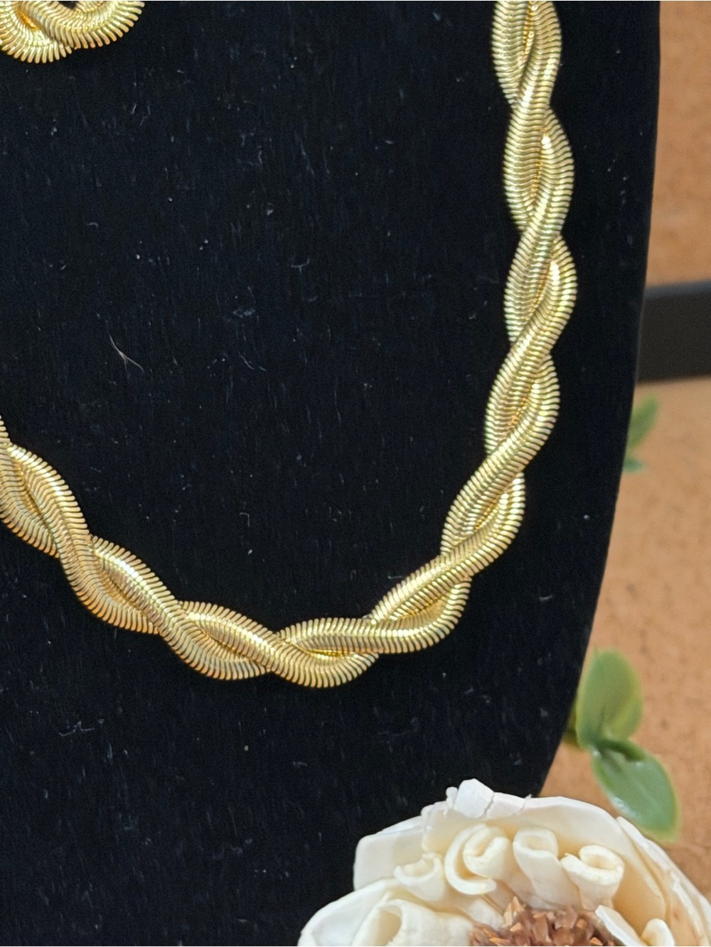 Plunder Elegant Gold-Tone Twisted Rae Rope Necklace and Bracelet Set - Picture 5 of 5